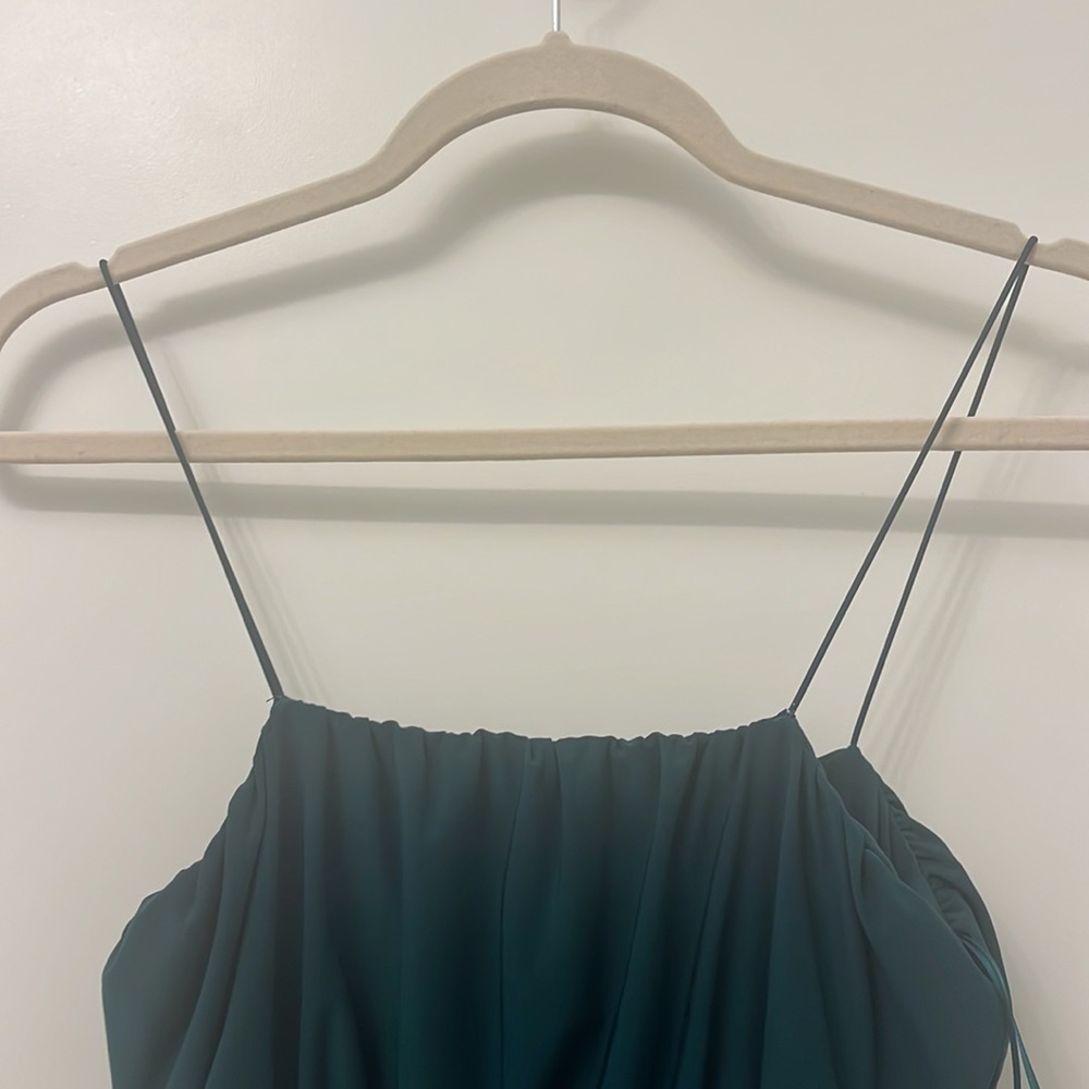 Forest Green Ruched Dress - Picture 11 of 15